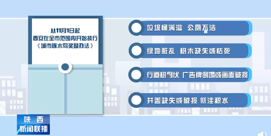  11月1日起，西安市在全市范围内开始执行《城市啄木鸟奖励办法》。