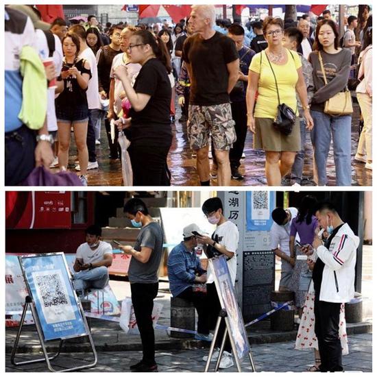  往年节假日与今年“五一”西安回民街人流对比。