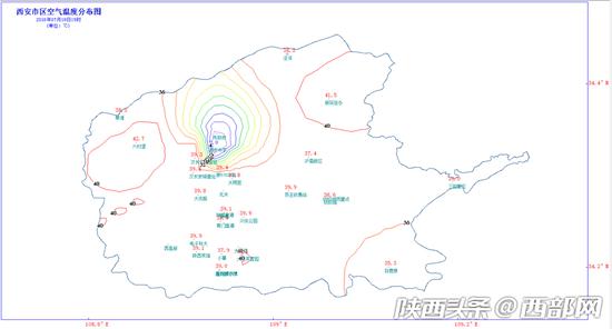 西安市区空气温度分布图。