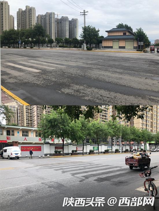 大寨路沿途被“磨沒了”的斑馬線。