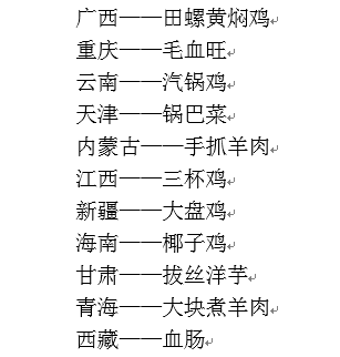 各省份游子最爱家乡菜