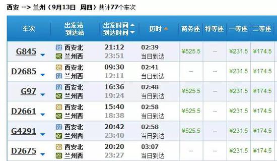 ▍参考价格  二等座174.5元