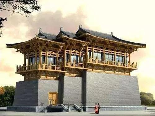 (图:三出阙建筑复原图 来源于网络)