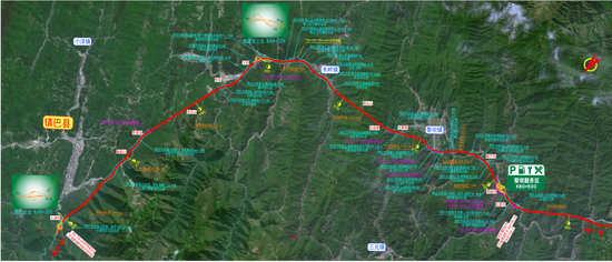 镇巴至陕川界项目线路图