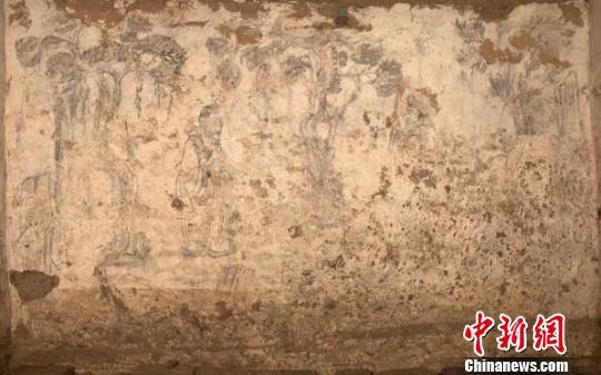 墓室东壁壁画。咸阳市文物考古研究所供图