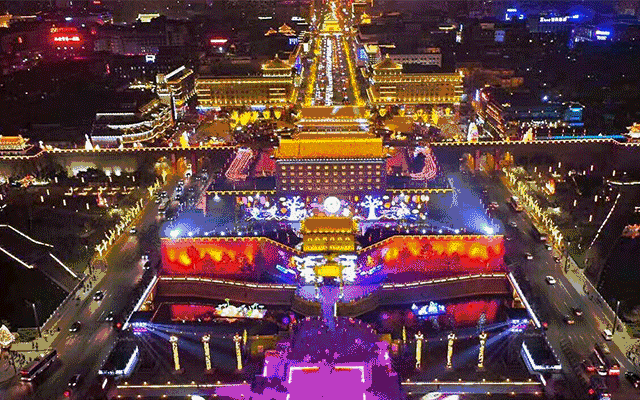 西安城墙夜景。图片来自网络