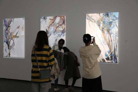 展览现场 观众用手机记录作品