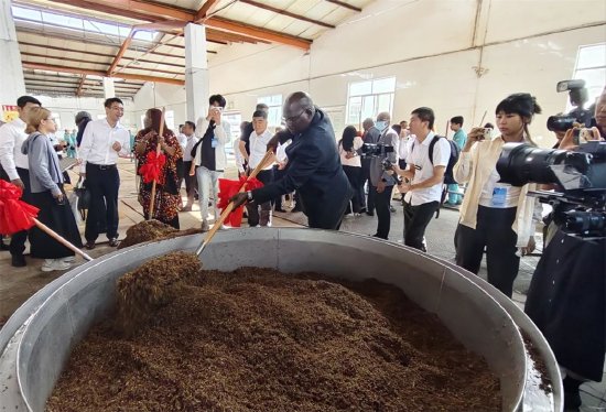 驻华外交官现场体验柳林酒酿酒技艺