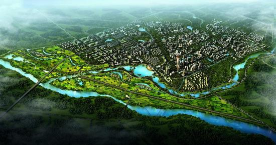西咸新区丝路能源金融贸易区城市形象效果图