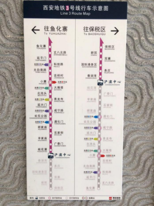 西安地铁3号线行车示意图