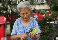 90岁老人卖莲蓬贴补儿子家用