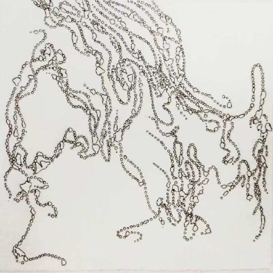 《暗香涌动》系列 四 线香、火、宣纸 25X25cm (单幅) 2022年