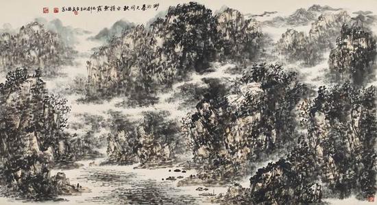 画家车振三山水画作品