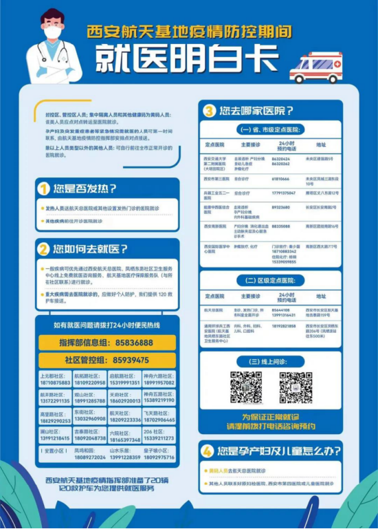 西安航天基地疫情防控期间就医明白卡