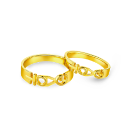 Goldstyle“囍爱时刻”足金对戒