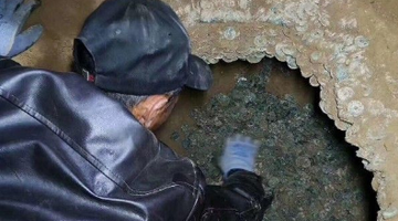 白水工地发现古币 总重920斤约10万枚