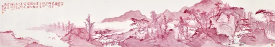周红艺 《煎茶雨后山》32×180cm 2023