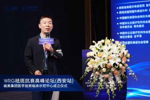 ▲王师平博士分享课题《化学换肤在色斑治疗中的临床运用技巧》