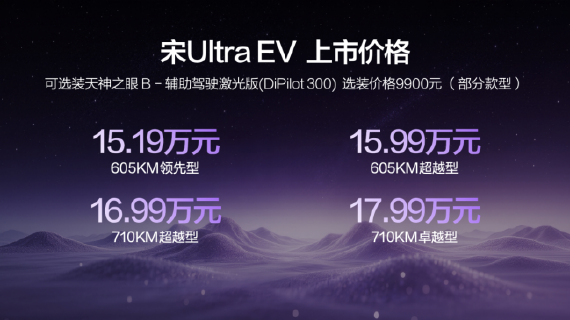 ★一般★ 【新闻稿】售15.19万-17.99万元,宋Ultra EV开启B级SUV闪充时代432