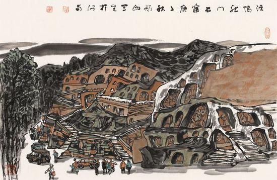 《洛阳龙门石窟》68X45cm