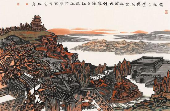 《黄河三道湾》68x45cm