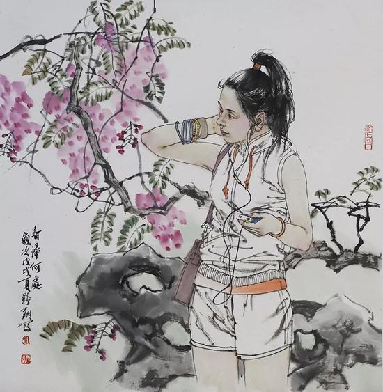 王野翔 《春归何处 》 70×69cm