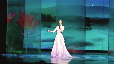 在江苏发展大会的专场文艺演出上,苏州籍明星韩雪演唱由苏州作曲家王之一创作的《家在江苏》。