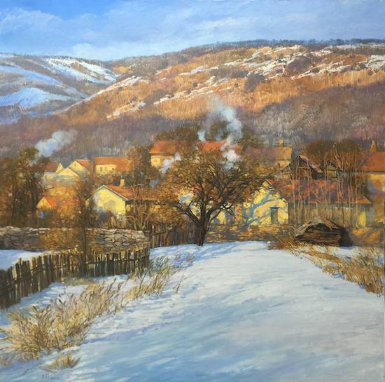 朦胧故乡雪·阳光 孙立新 油画 2015年
