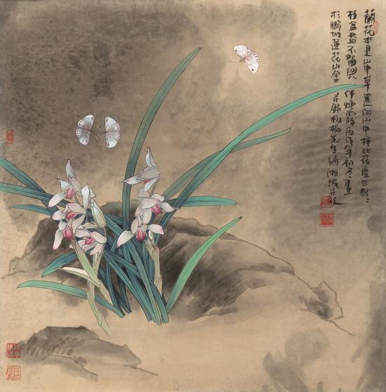 陈湘波《时闻风露香》68cm×68cm 纸本设色 2006年