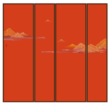 远山屏风 别样红200X190cm