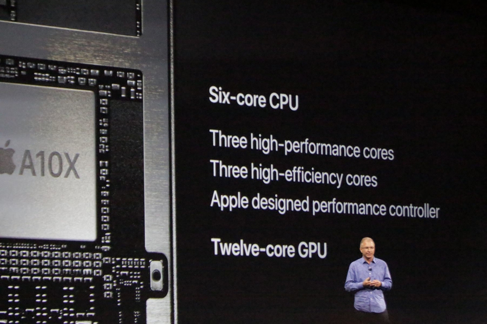 10.5寸iPad采用A10X处理器，包括6核CPU和12核GPU。
