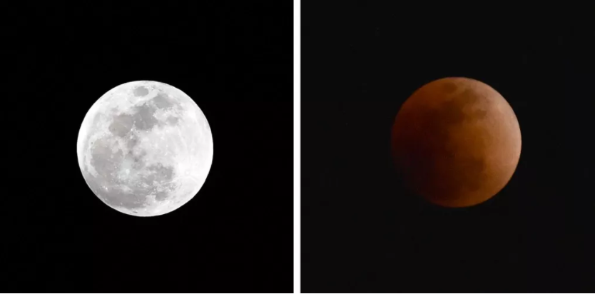 蓝月亮+红月亮同框