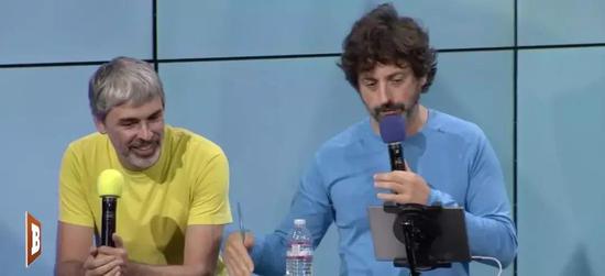 2016 年，两位联合创始人在谷歌 TGIF 会议上