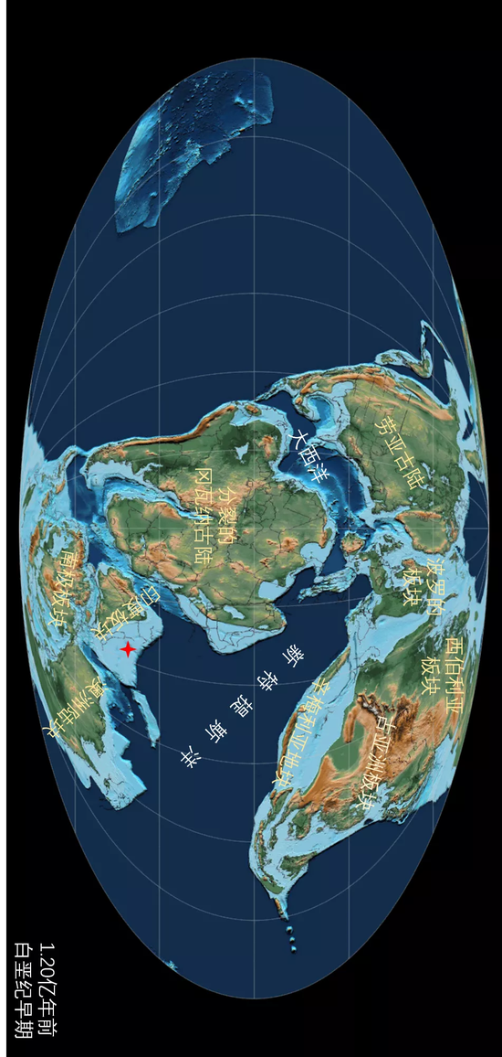 1.20亿年前白垩纪早期的全球古地理复原图 | 