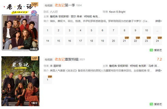 爱奇艺的《老友记》片源