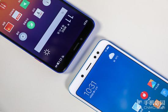 魅蓝E3和红米Note 5(右)