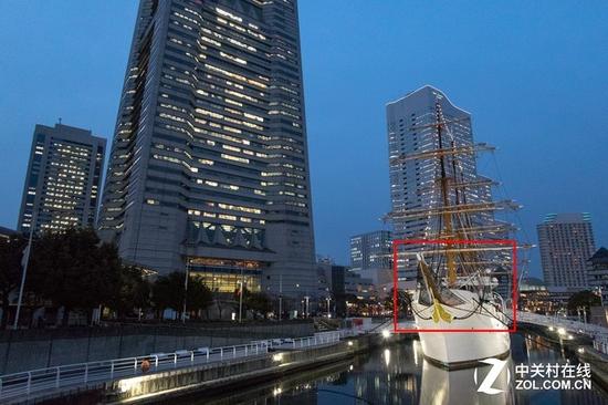 佳能G1 X Mark III夜景样张(红框内为对比放大区域)