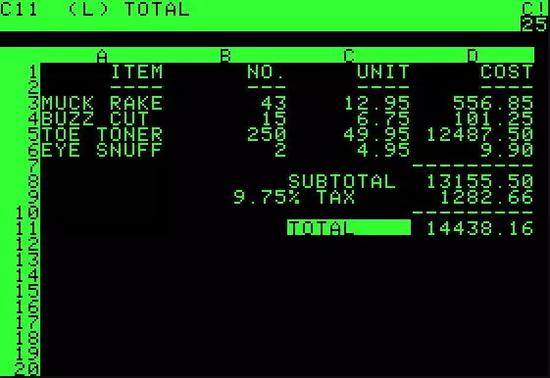 Visicalc，第一款商用的电子表格