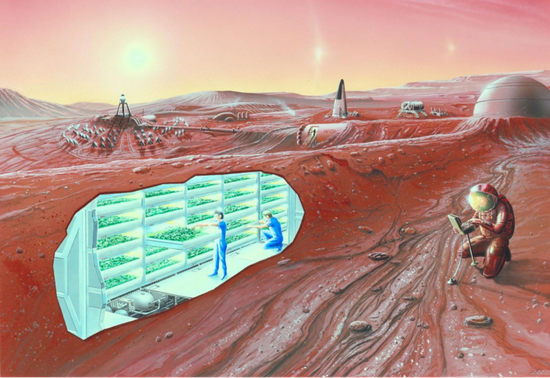 移民火星后，人们可能不得不在底下的庇护所中躲避辐射。图片来源Phys.org