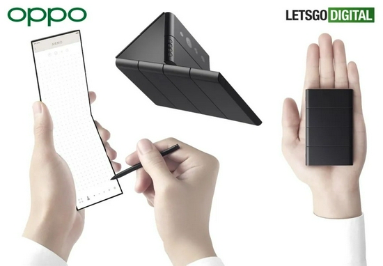 ▲LetsGoDigital给出的OPPO 折叠屏手机相关概念图