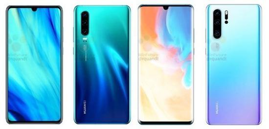 华为P30系列渲染图(图源WinFuture)