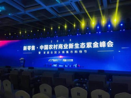 今日下午在南京举行的“2018新零售·中国农村商业新生态紫金峰会” 现场 每经记者 蒋佩芳 摄