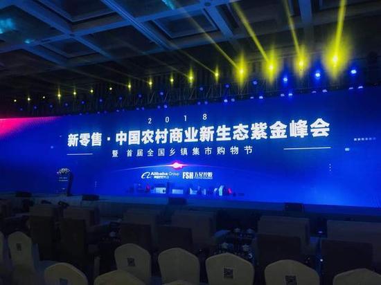 今日下午在南京举行的“2018新零售·中国农村商业新生态紫金峰会” 现场 每经记者 蒋佩芳 摄