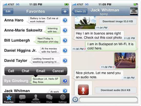 2009 年的 WhatsApp 图片来源：Macworld