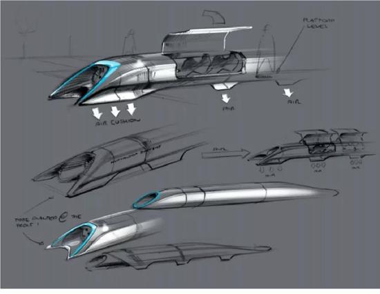 SpaceX2013年白皮书中关于该Hyperlooppod的原始模型