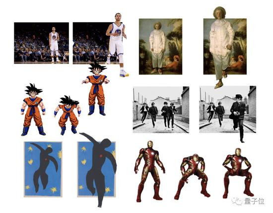 △&nbsp;6幅图中主角“出走”效果；每幅图左为原图，右为结果