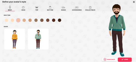 图注：元宇宙游戏玩家选择界面