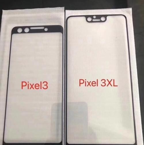 谷歌Pixel 3系列两款新机钢化膜曝光(图源:weibo.com)