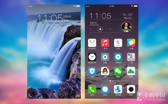 vivo x7的锁屏和主页界面图片