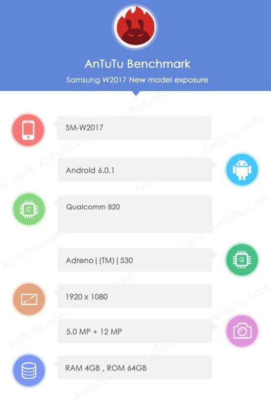 三星W2017再曝光:Note 7化身翻盖手机?